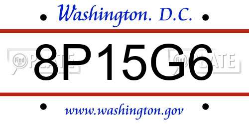 8P15G6 District Of Columbia License Plate