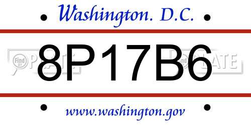 8P17B6 District Of Columbia License Plate