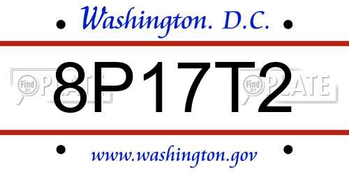 8P17T2 District Of Columbia License Plate