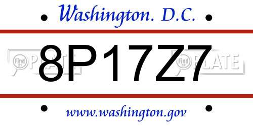8P17Z7 District Of Columbia License Plate