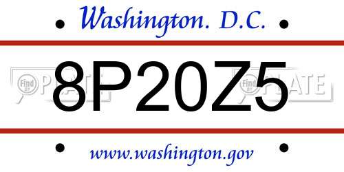 8P20Z5 District Of Columbia License Plate