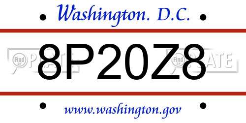 8P20Z8 District Of Columbia License Plate