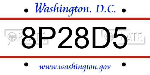 8P28D5 District Of Columbia License Plate
