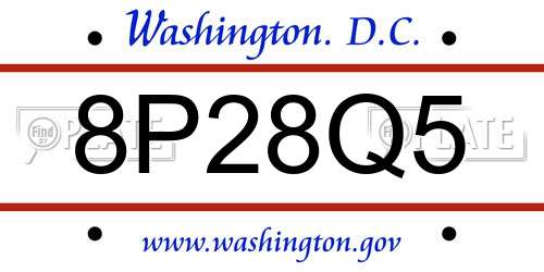 8P28Q5 District Of Columbia License Plate
