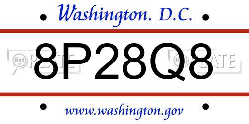 8P28Q8 District Of Columbia License Plate