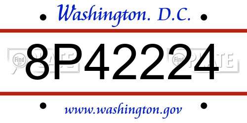 8P42224 District Of Columbia License Plate