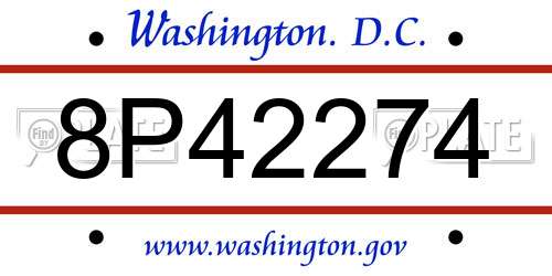 8P42274 District Of Columbia License Plate