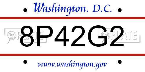 8P42G2 District Of Columbia License Plate