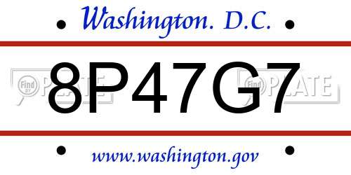 8P47G7 District Of Columbia License Plate