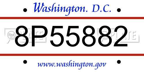 8P55882 District Of Columbia License Plate