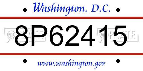 8P62415 District Of Columbia License Plate