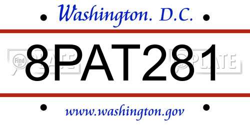 8PAT281 District Of Columbia License Plate