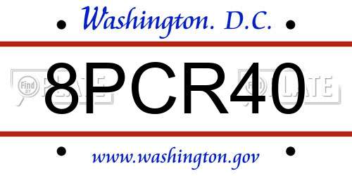 8PCR40 District Of Columbia License Plate