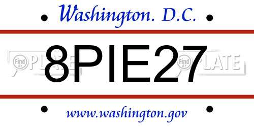 8PIE27 District Of Columbia License Plate