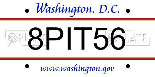 8PIT56 District Of Columbia License Plate