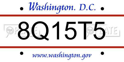 8Q15T5 District Of Columbia License Plate