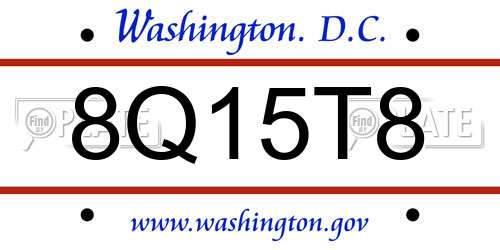 8Q15T8 District Of Columbia License Plate