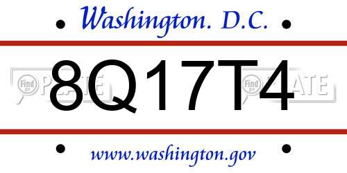 8Q17T4 District Of Columbia License Plate