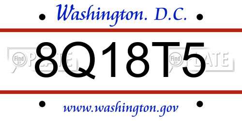 8Q18T5 District Of Columbia License Plate