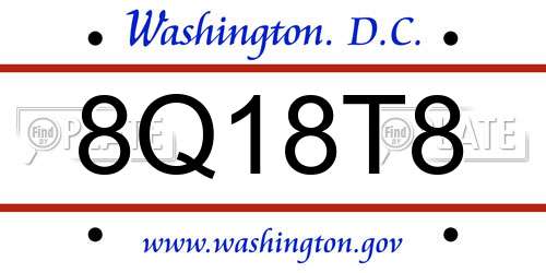 8Q18T8 District Of Columbia License Plate