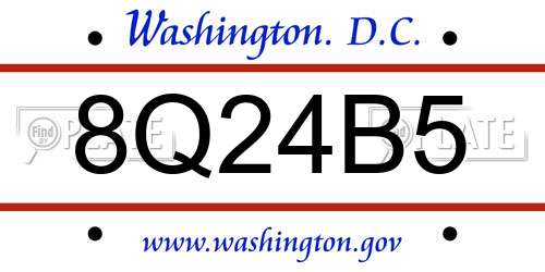 8Q24B5 District Of Columbia License Plate