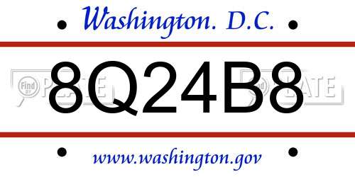 8Q24B8 District Of Columbia License Plate