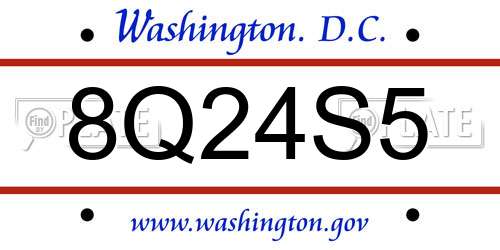 8Q24S5 District Of Columbia License Plate