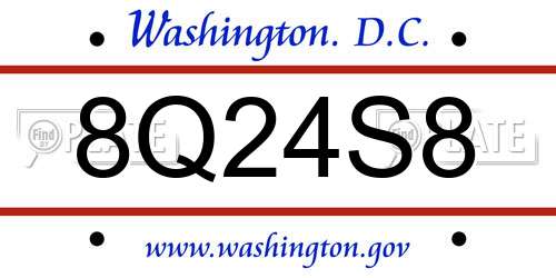8Q24S8 District Of Columbia License Plate