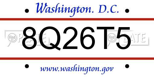 8Q26T5 District Of Columbia License Plate