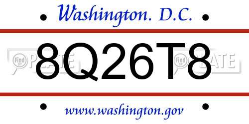 8Q26T8 District Of Columbia License Plate