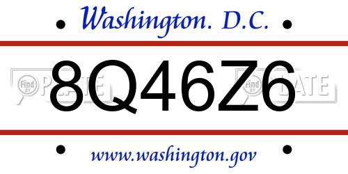 8Q46Z6 District Of Columbia License Plate