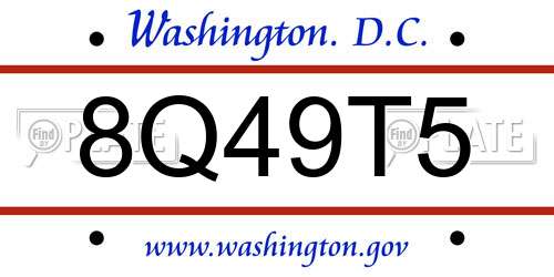 8Q49T5 District Of Columbia License Plate