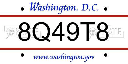 8Q49T8 District Of Columbia License Plate