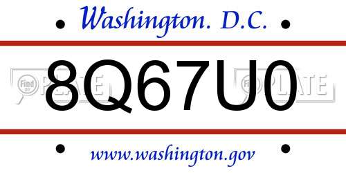 8Q67U0 District Of Columbia License Plate