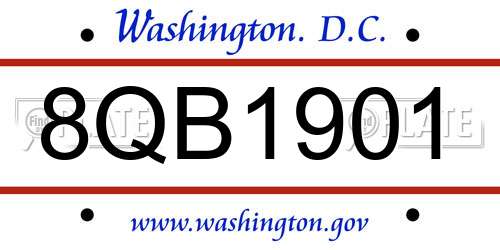 8QB1901 District Of Columbia License Plate