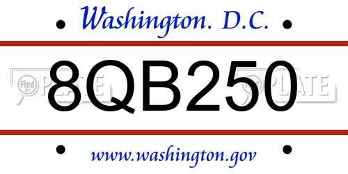 8QB250 District Of Columbia License Plate