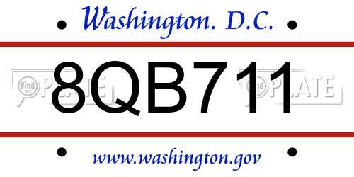 8QB711 District Of Columbia License Plate