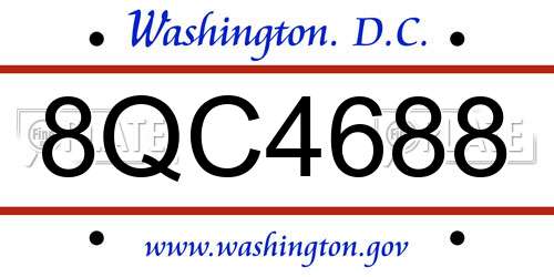 8QC4688 District Of Columbia License Plate