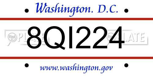 8QI224 District Of Columbia License Plate