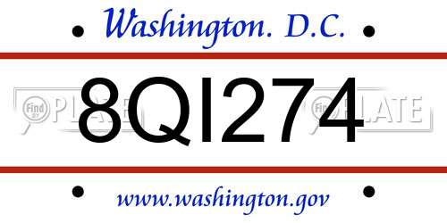 8QI274 District Of Columbia License Plate