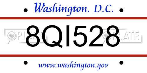 8QI528 District Of Columbia License Plate