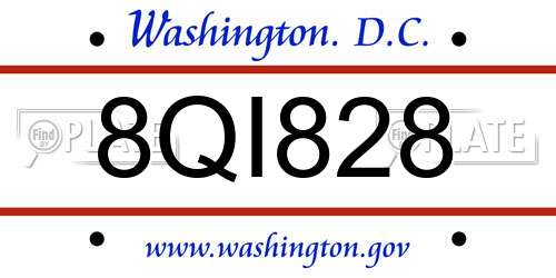 8QI828 District Of Columbia License Plate