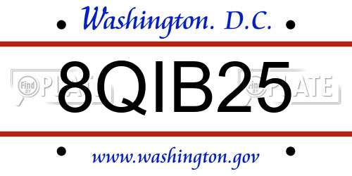 8QIB25 District Of Columbia License Plate