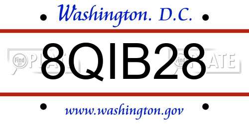 8QIB28 District Of Columbia License Plate