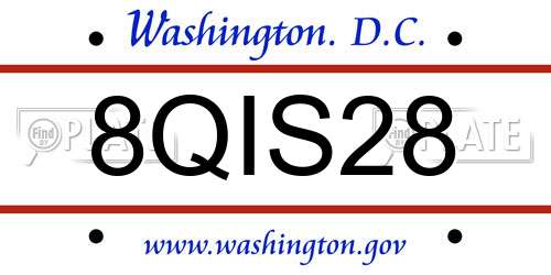 8QIS28 District Of Columbia License Plate