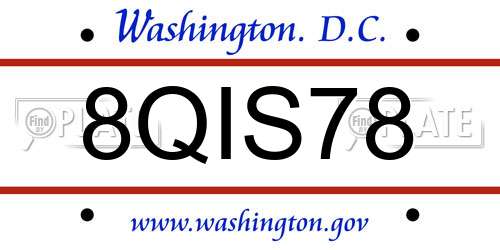 8QIS78 District Of Columbia License Plate