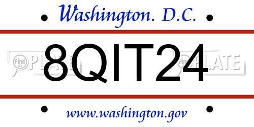 8QIT24 District Of Columbia License Plate