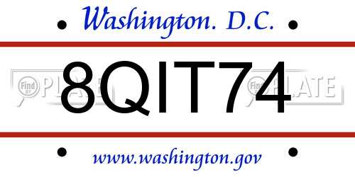 8QIT74 District Of Columbia License Plate