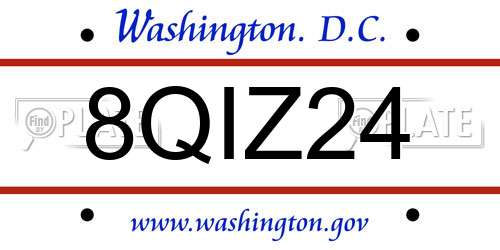 8QIZ24 District Of Columbia License Plate