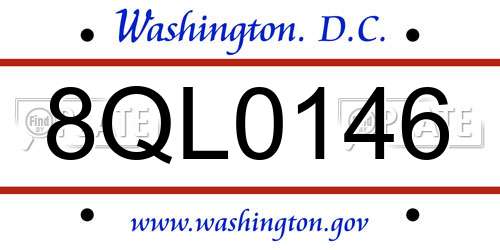 8QL0146 District Of Columbia License Plate